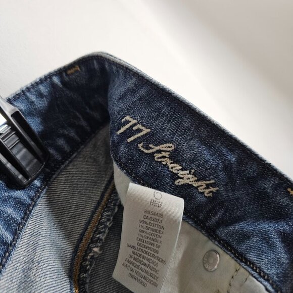 Women's AMERICAN EAGLE 77 Straight Leg Jeans MEDIUM BLUE WASH size 6 Mid Rise - Picture 7 of 10